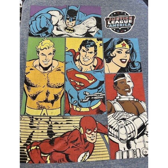 DC COMICS ORIGINALS Mens L JUSTICE LEAGUE OF AMERICA Batman Flash Wonder Women - Picture 2 of 7